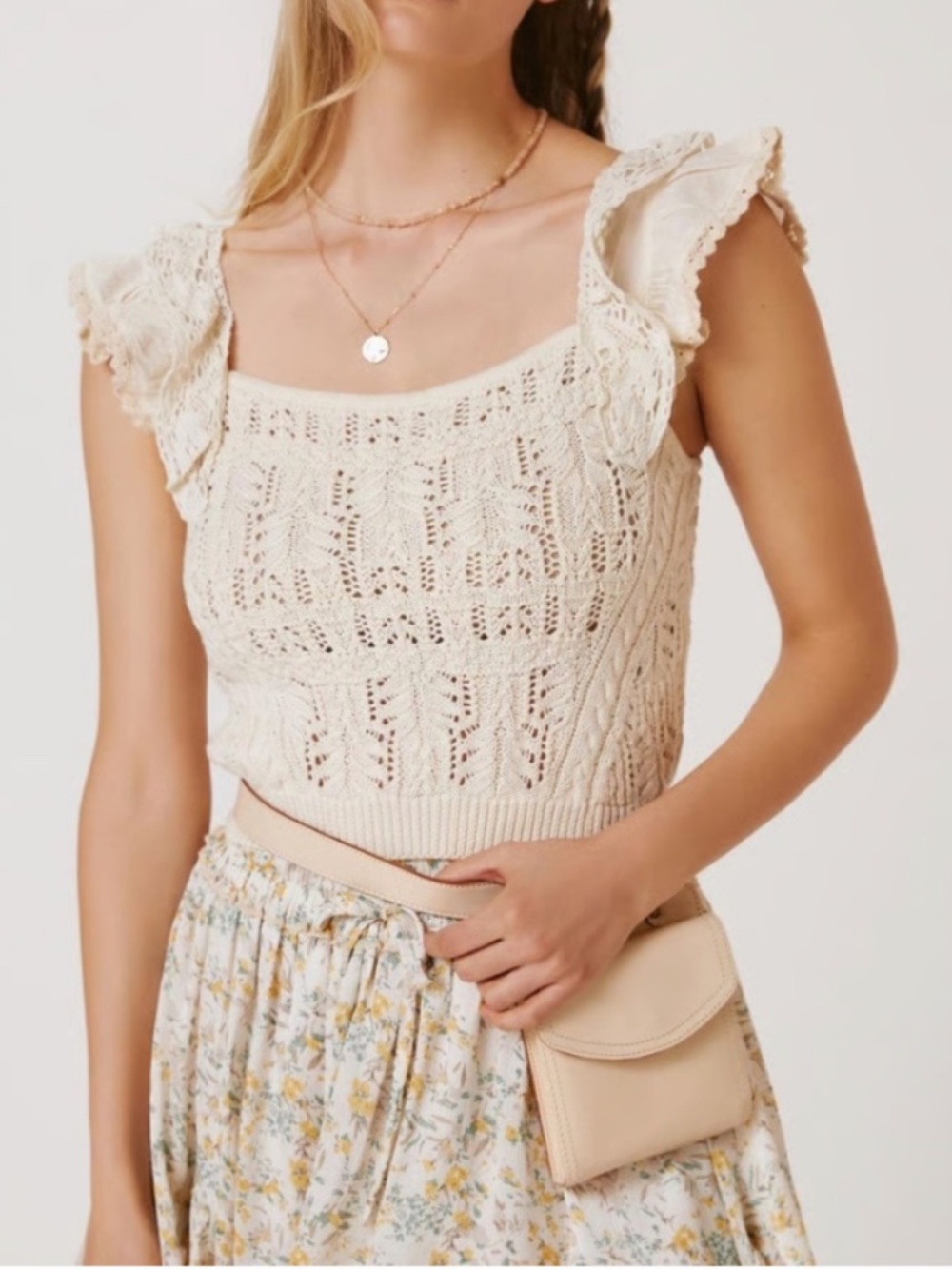 Anthropologie crochet sweater top